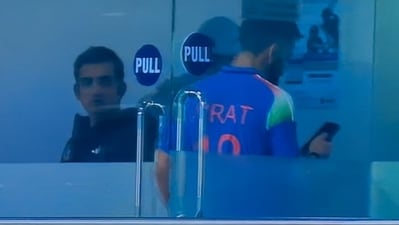 The camera captured Virat Kohli and Gautam Gambhir after the match (Screengrab) The camera captured Virat Kohli and Gautam Gambhir after the match (Screengrab)
