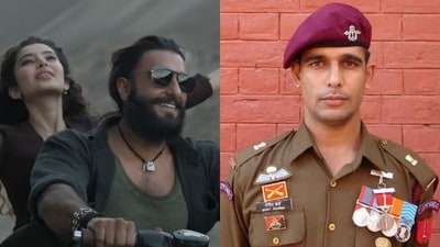 Ranveer Singh and Sara Arjun in Dhurandhar; Late Major Mohit Sharma Ranveer Singh and Sara Arjun in Dhurandhar; Late Major Mohit Sharma