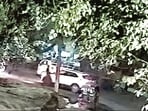 A CCTV camera captured the Hyundai Creta tailing the victim’s Kia in Sector 26, Chandigarh. (HT)