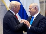 President Donald Trump with Israel's Prime Minister Benjamin Netanyahu at the Knesset in October.