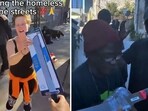 Homeless people around the USA receiving machetes and alcohol bottles from a TikToker. Homeless people around the USA receiving machetes and alcohol bottles from a TikToker.