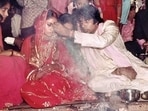Jaya Bachchan and Amitabh Bachchan at their wedding in 1973. Jaya Bachchan and Amitabh Bachchan at their wedding in 1973.