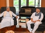 Siddaramaiah on Tuesday morning arrived at Shivakumar's residence, where he was received by the deputy CM and his brother, former MP DK Suresh.