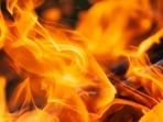 Fire at the Foxridge Apartments in Blacksburg, Virginia.