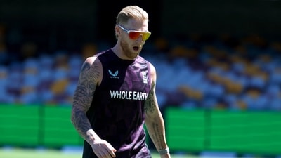 England's Ben Stokes warms up during a training session at The Gabba (AFP) England's Ben Stokes warms up during a training session at The Gabba (AFP)