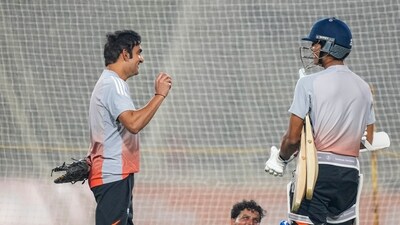 India's head coach Gautam Gambhir with players (PTI)