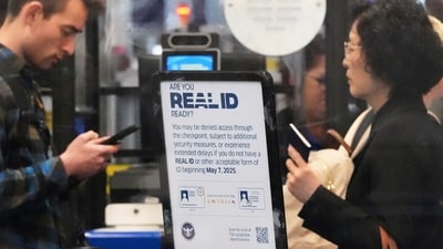 Real ID update: Travelers without one must pay $45 from Feb 2026 (AP Photo/Nam Y. Huh, File) (AP) Real ID update: Travelers without one must pay $45 from Feb 2026 (AP Photo/Nam Y. Huh, File) (AP)