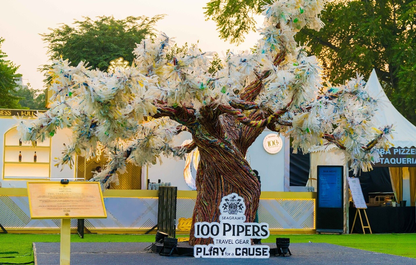 The Tree for Change made from upcycled materials.