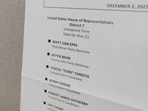A sample ballot for the US House of Representatives Disctrict 7 in Tennessee shows the names of Republican Matt Van Epps and Democrat Aftyn Behn inside a polling location at Charlotte Park Elementary School on December 2, 2025 in Nashville, Tennessee. A sample ballot for the US House of Representatives Disctrict 7 in Tennessee shows the names of Republican Matt Van Epps and Democrat Aftyn Behn inside a polling location at Charlotte Park Elementary School on December 2, 2025 in Nashville, Tennessee.