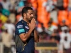 Mohit Sharma  celebrates a wicket in IPL.