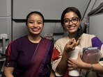 Rashmika Mandanna posed for a photo with Achal Sharma.(Instagram/@curves_with_curls_)