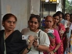 Thane, India - December -02, 2025: KulgaonÐBadlapur Municipal Council (nager Parishad)General Election 2025: In Badlapur, Thane district, voting for the KulgaonÐBadlapur Municipal Council (nager Parishad) has begun on Tuesday Womens voters can be seen standing in queues at the polling stations at badalapur East ,in Thane ,in Mumbai, India, on, Tuesday, December -02, 2025. ( Praful Gangurde / HT Photo) (Praful Gangurde) Thane, India - December -02, 2025: KulgaonÐBadlapur Municipal Council (nager Parishad)General Election 2025: In Badlapur, Thane district, voting for the KulgaonÐBadlapur Municipal Council (nager Parishad) has begun on Tuesday Womens voters can be seen standing in queues at the polling stations at badalapur East ,in Thane ,in Mumbai, India, on, Tuesday, December -02, 2025. ( Praful Gangurde / HT Photo) (Praful Gangurde)