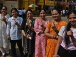 Thane, India - December -02, 2025: KulgaonÐBadlapur Municipal Council (nager Parishad)General Election 2025: In Badlapur, Thane district, voting for the KulgaonÐBadlapur Municipal Council (nager Parishad) has begun on Tuesday Womens voters after cast voting can be seen standing in queues at the polling stations at badalapur East ,in Thane ,in Mumbai, India, on, Tuesday, December -02, 2025. ( Praful Gangurde / HT Photo) (Praful Gangurde) Thane, India - December -02, 2025: KulgaonÐBadlapur Municipal Council (nager Parishad)General Election 2025: In Badlapur, Thane district, voting for the KulgaonÐBadlapur Municipal Council (nager Parishad) has begun on Tuesday Womens voters after cast voting can be seen standing in queues at the polling stations at badalapur East ,in Thane ,in Mumbai, India, on, Tuesday, December -02, 2025. ( Praful Gangurde / HT Photo) (Praful Gangurde)