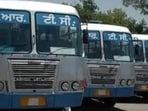The PRTC’s daily income is around  <span class='webrupee'>₹</span>2.35 crores. Of this, around  <span class='webrupee'>₹</span>1.30 crores is from women travelers – which has to be reimbursed by the government under the free women travel scheme, launched by the Congress government in 2021. (HT File)