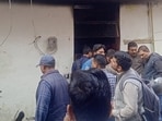 The house in Rajapur in which fire broke out at dawn in Prayagraj on Wednesday. (HT) The house in Rajapur in which fire broke out at dawn in Prayagraj on Wednesday. (HT)