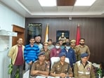The two accused in police custody The two accused in police custody