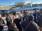 Press gathered after shooting in Omaha. Press gathered after shooting in Omaha.
