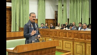 Himachal Pradesh CM Sukhvinder Singh Sukhu during Day 6 of the assembly winter session. (HT Photo) Himachal Pradesh CM Sukhvinder Singh Sukhu during Day 6 of the assembly winter session. (HT Photo)