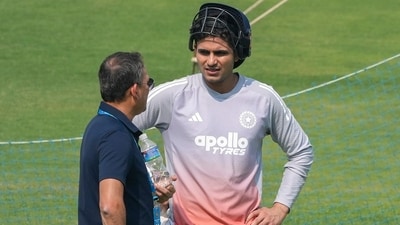 India's captain Shubman Gill (right) during a training session on the eve of the first Test cricket match between India and South Africa (PTI) India's captain Shubman Gill (right) during a training session on the eve of the first Test cricket match between India and South Africa (PTI)
