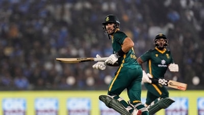 Aiden Markram and Temba Bavuma stabilised the ship for South Africa with 101-run partnership. (PTI) Aiden Markram and Temba Bavuma stabilised the ship for South Africa with 101-run partnership. (PTI)
