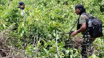 Security forces during an anti-Maoist operation. (AFP File) Security forces during an anti-Maoist operation. (AFP File)