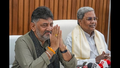 The development comes a day after deputy chief minister DK Shivakumar’s second breakfast meeting with chief minister Siddaramaiah amid a tussle for the top position in the state. (PTI) The development comes a day after deputy chief minister DK Shivakumar’s second breakfast meeting with chief minister Siddaramaiah amid a tussle for the top position in the state. (PTI)