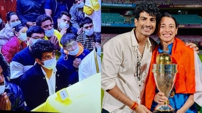 Smriti Mandhana’s fiance Palaash Muchhal at ashram Smriti Mandhana’s fiance Palaash Muchhal at ashram