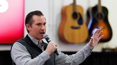 GOP House Rep-elect from Tennessee's 7th District Matt Van Epps speaks during a get out the vote event on December 1. (Getty Images via AFP)