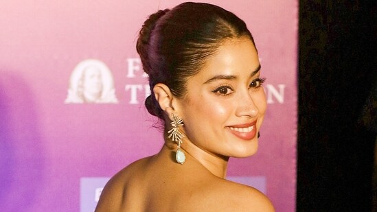 Janhvi Kapoor wore an Anamika Khanna ensemble at the We The Women event, in Mumbai, (PTI)