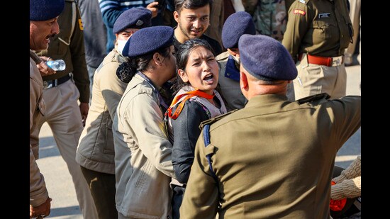 Police officials said that a few police personnel also sustained injuries during the scuffle. (PTI)