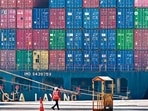 A cargo ship docked at Mundra Port in Gujarat. (AFP)