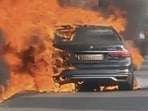 A video of the incident also circulated widely on social media platforms. Traffic was briefly affected on the Noida-Greater Noida Expressway. (HT Photos)