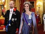 Britain's Prince William, Prince of Wales and Britain's Catherine, Princess of Wales arrive to attend a State Banquet at Windsor Castle in Windsor, on December 3, 2025, the first day of a three day state visit by the German President. President Frank-Walter Steinmeier received a ceremonial welcome to Britain Wednesday as his state visit got into full swing -- the first by Germany's official head of state in 27 years.