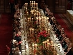 Britain's King Charles III delivers a speech during a State Banquet at Windsor Castle in Windsor, on December 3, 2025, the first day of a three day state visit by the German President. President Frank-Walter Steinmeier received a ceremonial welcome to Britain Wednesday as his state visit got into full swing -- the first by Germany's official head of state in 27 years. (Photo by CARLOS JASSO / POOL / AFP) Britain's King Charles III delivers a speech during a State Banquet at Windsor Castle in Windsor, on December 3, 2025, the first day of a three day state visit by the German President. President Frank-Walter Steinmeier received a ceremonial welcome to Britain Wednesday as his state visit got into full swing -- the first by Germany's official head of state in 27 years. (Photo by CARLOS JASSO / POOL / AFP)