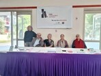 Independent publishers at the event (from left): Ritu Menon, Manish Purohit, Mandira Sen, Indira Chandrasekhar, Radhika Menon (Courtesy India Independent Books and Ideas)