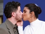 Nick Jonas with his wife Priyanka Chopra at TCL Chinese Theatre in Los Angeles. REUTERS/Mario Anzuoni