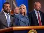 FBI Director Kash Patel (2L) speaks alongside Attorney General Pam Bondi (C) and Deputy FBI Director Dan Bongino (R) during a news conference at the Department of Justice to discuss the arrest of man in connection with pipe bombs placed near the Democratic and Republican party headquarters on the eve of the January 6, 2021. FBI Director Kash Patel (2L) speaks alongside Attorney General Pam Bondi (C) and Deputy FBI Director Dan Bongino (R) during a news conference at the Department of Justice to discuss the arrest of man in connection with pipe bombs placed near the Democratic and Republican party headquarters on the eve of the January 6, 2021.