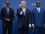 US President Donald Trump hosts the signing ceremony of a peace deal with the President of Rwanda Paul Kagame (L) and the President of the Democratic Republic of the Congo Felix Tshisekedi (R) US President Donald Trump hosts the signing ceremony of a peace deal with the President of Rwanda Paul Kagame (L) and the President of the Democratic Republic of the Congo Felix Tshisekedi (R)