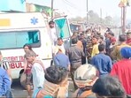 Villagers blocked the Dhanbad-Ranchi main road and burned tyres in protest after the deaths. Villagers blocked the Dhanbad-Ranchi main road and burned tyres in protest after the deaths.