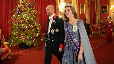 Britain's Prince William, Prince of Wales and Britain's Catherine, Princess of Wales arrive to attend a State Banquet at Windsor Castle in Windsor, on December 3, 2025, the first day of a three day state visit by the German President. President Frank-Walter Steinmeier received a ceremonial welcome to Britain Wednesday as his state visit got into full swing -- the first by Germany's official head of state in 27 years. (AFP) Britain's Prince William, Prince of Wales and Britain's Catherine, Princess of Wales arrive to attend a State Banquet at Windsor Castle in Windsor, on December 3, 2025, the first day of a three day state visit by the German President. President Frank-Walter Steinmeier received a ceremonial welcome to Britain Wednesday as his state visit got into full swing -- the first by Germany's official head of state in 27 years. (AFP)