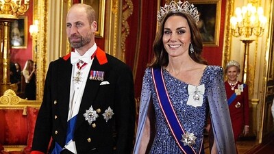 Britain's Prince William, Prince of Wales and Britain's Catherine, Princess of Wales arrive to attend a State Banquet at Windsor Castle in Windsor, on December 3, 2025, the first day of a three day state visit by the German President. President Frank-Walter Steinmeier received a ceremonial welcome to Britain Wednesday as his state visit got into full swing -- the first by Germany's official head of state in 27 years (AFP) Britain's Prince William, Prince of Wales and Britain's Catherine, Princess of Wales arrive to attend a State Banquet at Windsor Castle in Windsor, on December 3, 2025, the first day of a three day state visit by the German President. President Frank-Walter Steinmeier received a ceremonial welcome to Britain Wednesday as his state visit got into full swing -- the first by Germany's official head of state in 27 years (AFP)