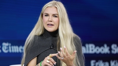 Erika Kirk speaks onstage during the 2025 New York Times Dealbook Summit. (Getty Images via AFP) Erika Kirk speaks onstage during the 2025 New York Times Dealbook Summit. (Getty Images via AFP)