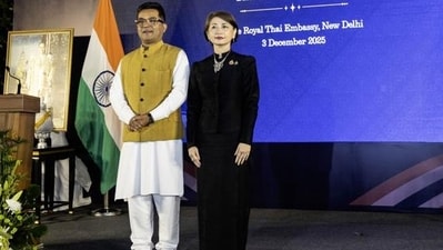 Pabitra Margherita, Union Minister of State for External Affairs and Textiles; and Thai Ambassador Chavanart Thangsumphant (Photo: Raajessh Kashyap/HT) Pabitra Margherita, Union Minister of State for External Affairs and Textiles; and Thai Ambassador Chavanart Thangsumphant (Photo: Raajessh Kashyap/HT)