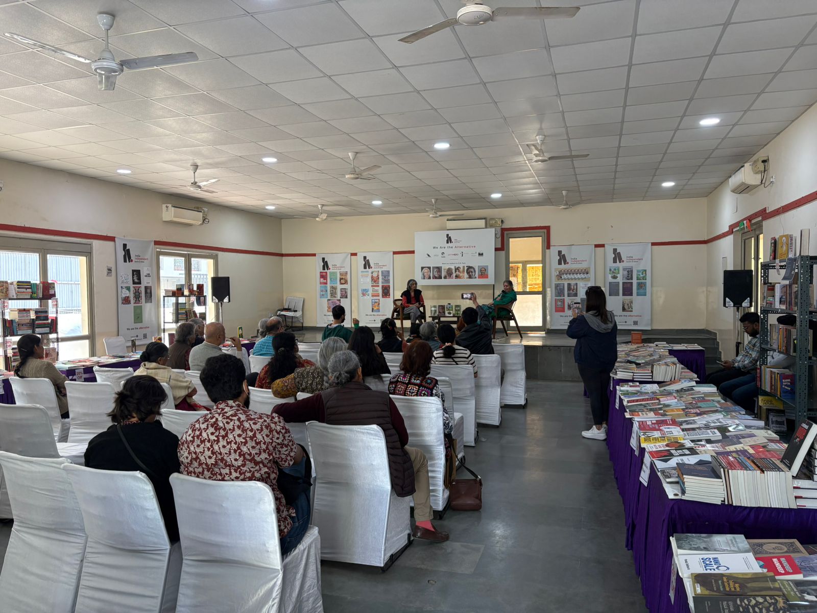 Ritu Menon in conversation with Vandana Shiva at The Independents @ CR Park (Courtesy India Independent Books and Ideas) Ritu Menon in conversation with Vandana Shiva at The Independents @ CR Park (Courtesy India Independent Books and Ideas)