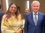 Chandigarh mayor Harpreet Kaur Babla during a reception hosted by the Government of Moscow in New Delhi. (HT Photo) Chandigarh mayor Harpreet Kaur Babla during a reception hosted by the Government of Moscow in New Delhi. (HT Photo)