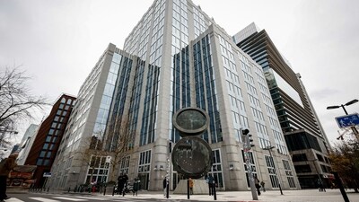 The headquarters of the Euroclear headquarters in Brussels, Belgium. (Bloomberg) The headquarters of the Euroclear headquarters in Brussels, Belgium. (Bloomberg)