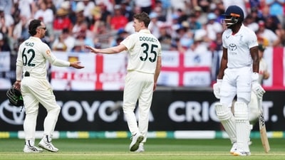 Meanwhile, England didn't add much to their overnight score as Brendan Doggett removed Jofra Archer (38) early. (REUTERS)