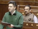 AAP MP Raghav Chadha, speaks in the Rajya Sabha during the ongoing winter session of Parliament, in New Delhi on Friday. (Sansad TV/ANI Video Grab)