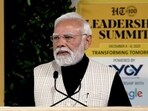 Prime Minister Narendra Modi at Hindustan Times Leadership Summit 2025 in New Delhi on Saturday.