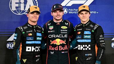 (From L-R) McLaren's Lando Norris. Red Bull's Max Verstappen and McLaren's Oscar Piastri ahead of Abu Dhabi GP. (AFP) (From L-R) McLaren's Lando Norris. Red Bull's Max Verstappen and McLaren's Oscar Piastri ahead of Abu Dhabi GP. (AFP)